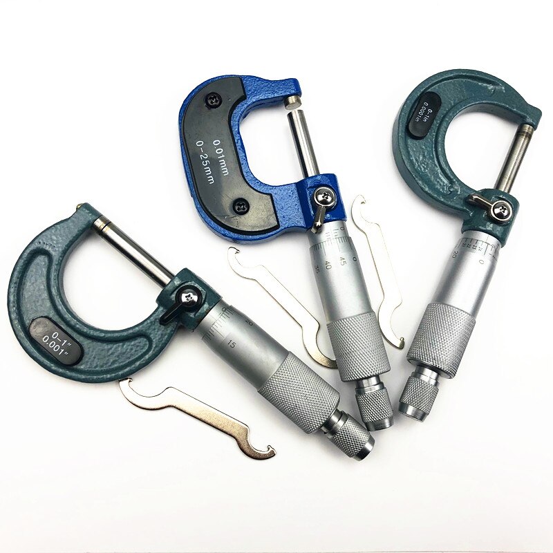 0-25mm 0.01mm metric outside micrometer 0-1inch 0.001" micrometer 0.001" thickness caliper Gauge Vernier Caliper Measuring Tools