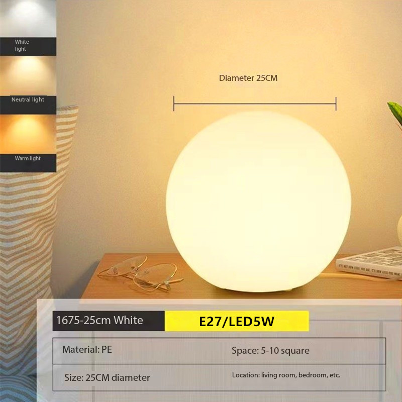 Schlafzimmer Nachttischlampe Tischdekoration Kugel Tischlampe LED Heimat einfaches Nachtnachtlicht warme Kinderzimmerbeleuchtung: Blau / Kaltes Weiß / Grün