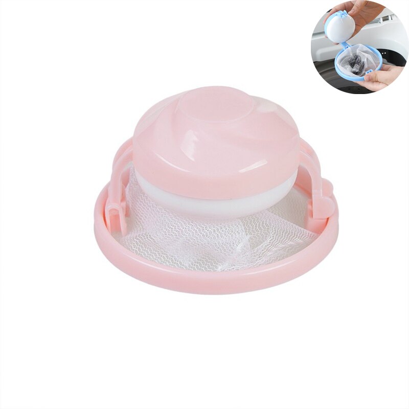 Bolsa Flotante de Lavadora para Recoger Pelusas y Pelos de Mascotas, Bola de Malla de Limpieza para Ropa y para Eliminar Cabellos: New Pink