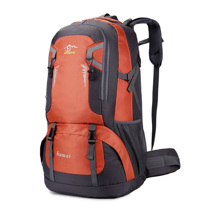 45 l grande capacidade homens mochila casal casual ao ar livre saco de escalada senhora saco de esportes masculino mochila de viagem adolescente saco de escola preto: Laranja / 45 L