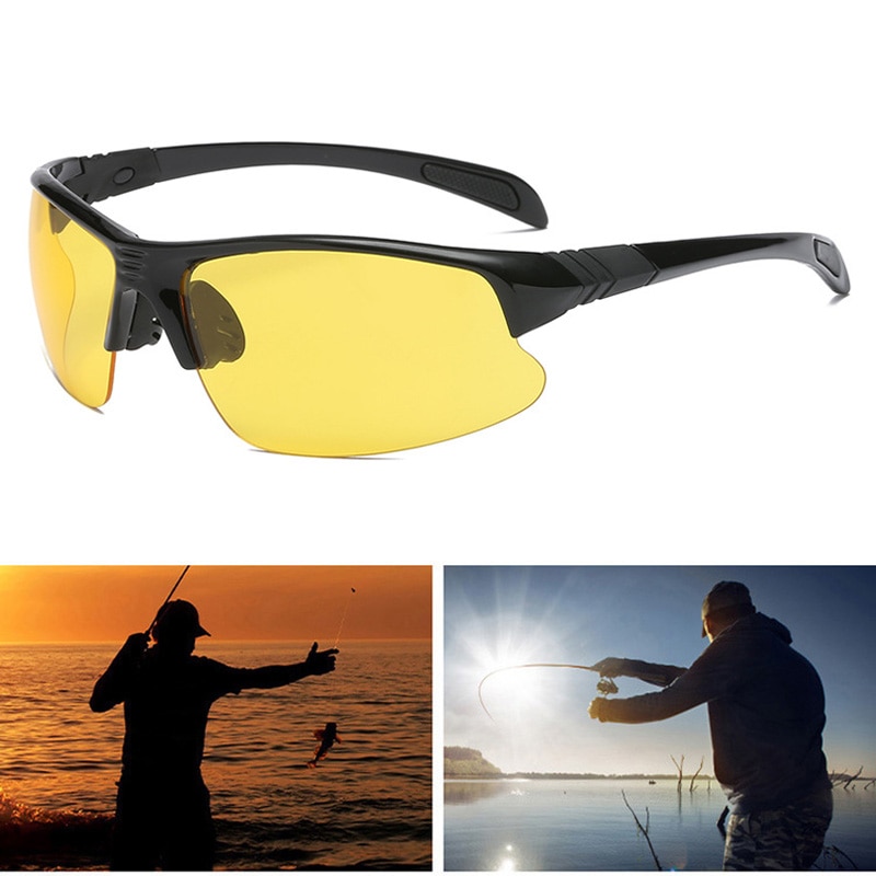 Utendørs  uv400 fiske solbriller nattesyn fiske briller vindtett ridning sykling beskyttelsesbriller unisex camping fottur briller