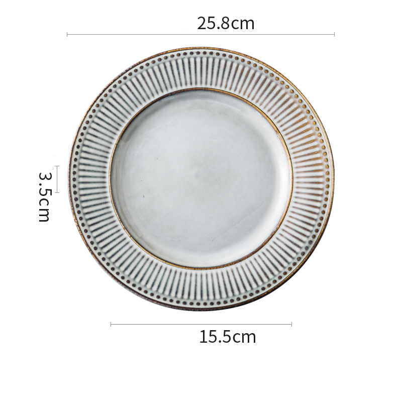 Kingdian-louça de cerâmica para casamento, copo de água, tigela de salada, macarrão, arroz, tigela, prato de jantar: Plate L