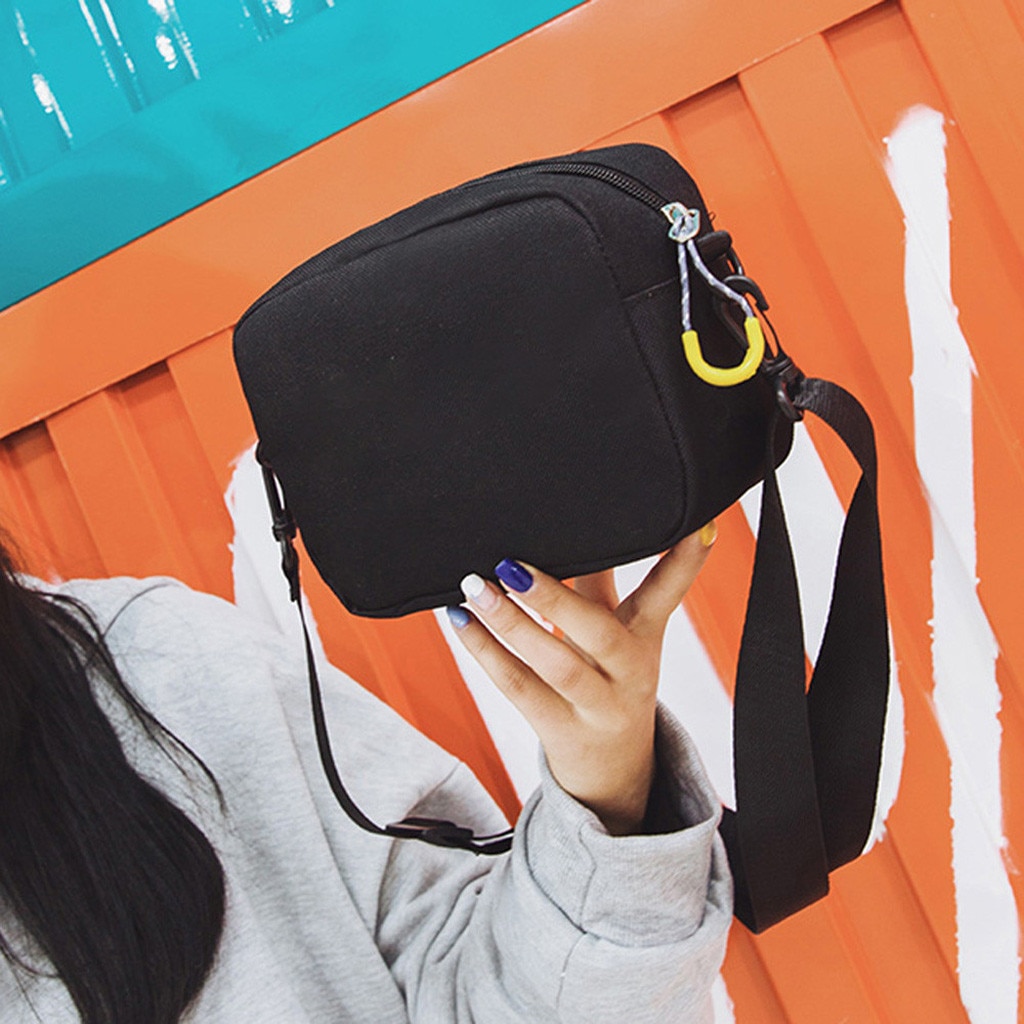 Kvinner skulderveske ren farge tilfeldig tote utendørs bag canvas håndveske glidelås messenger bags sac main femme  #t1p