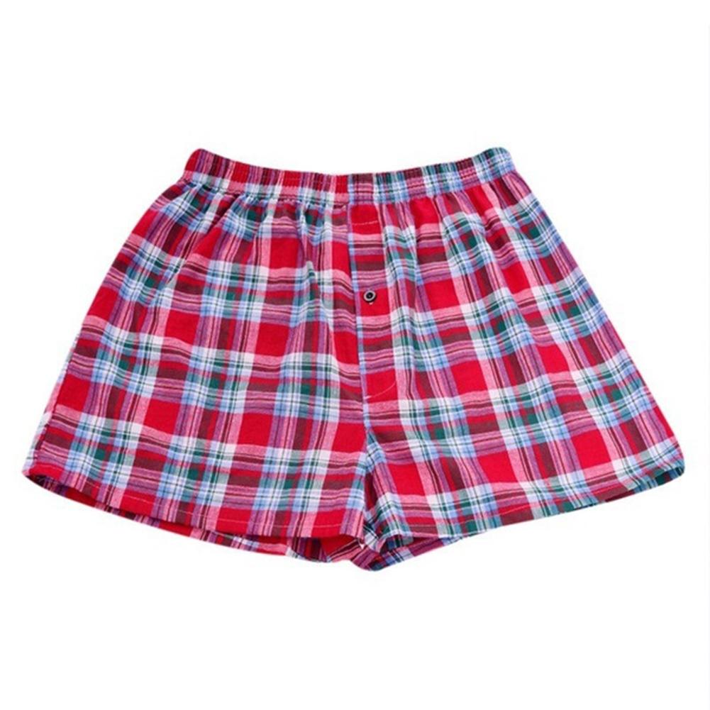 Boxers de algodón con flechas para hombre, ropa interior informal con estampado a cuadros, cintura elástica, pantalones de playa holgados y transpirables, pantalones cortos, novedad de
