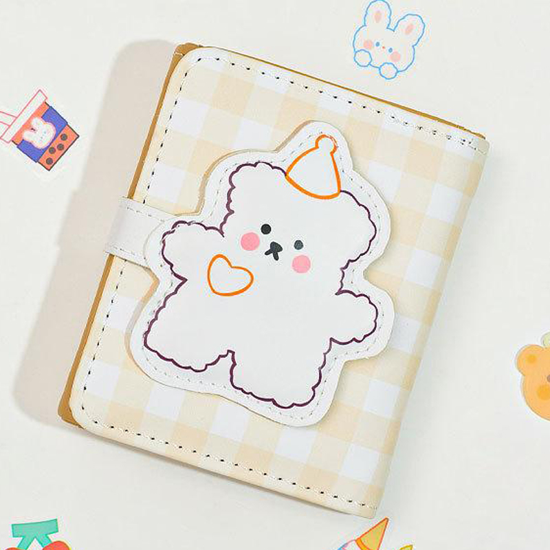 Versatile Little Bear Wallet Cartoon Women's Short Coin Wallet Snap On Card Bag