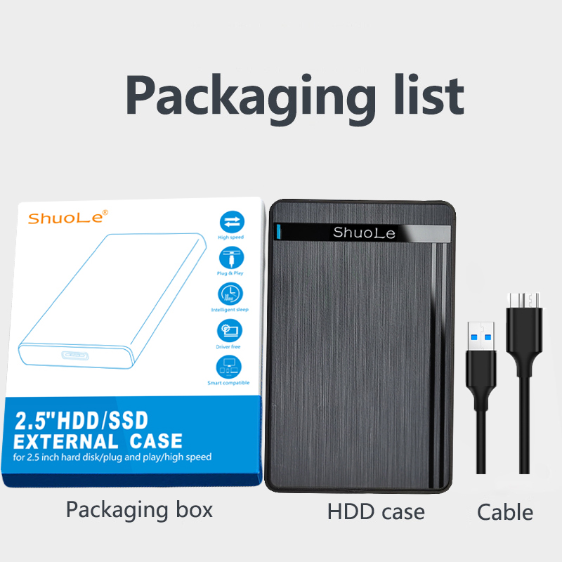 2.5-inch SSD Solid State Mechanical Serial Port SATA Hard Disk Case Toolless Micro Interface USB 3.0 External Mobile: Default Title