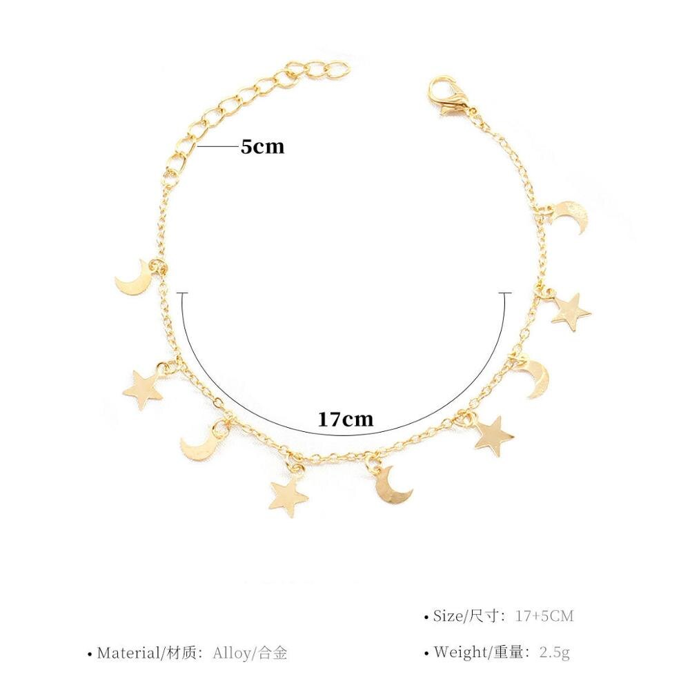 Gold Moon Star Hanger Armband Vrouwelijke Accessoires Armband 4G