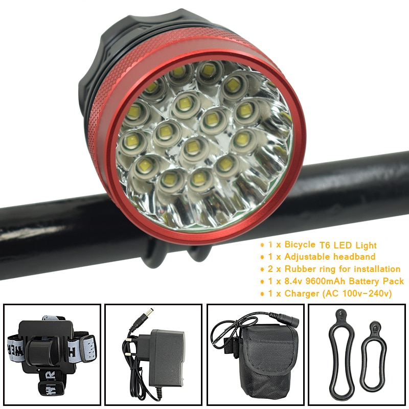 Super Helle Fahrrad Licht 40000lm 16 * XML-T6 Fahrrad Vorderseite Licht LED Lampe 3 Modi Scheinwerfer draussen Radfahren lampe Fahrrad zubehör