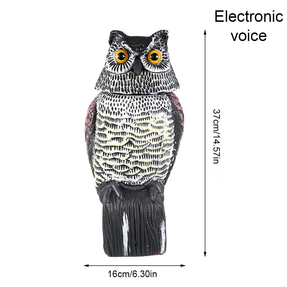 Realista espantapájaros sonido cabeza giratoria búho merodeador señuelo protección plaga repelente Control espantapájaros jardín se Decoración: Audio edition