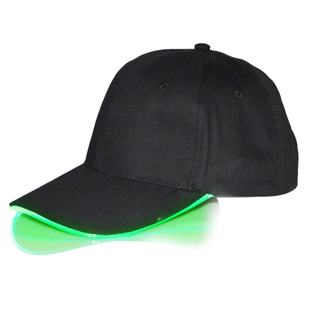 Nueva gorra de béisbol gorra de Hip Hop gorra de fibra óptica sombrero brillante LED de fibra óptica iluminador ajustable Unisex sombrero de sol