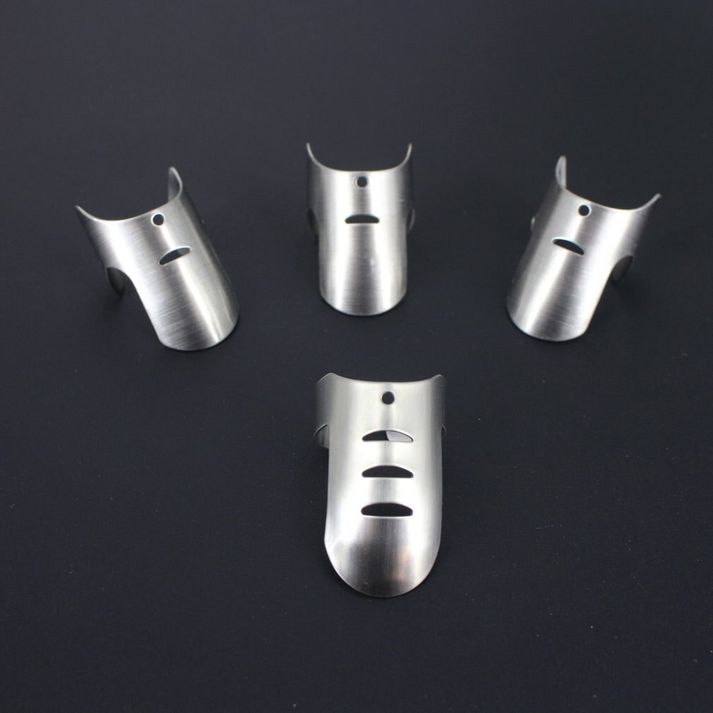 4pcs/set Stainless Steel Finger Hand Guard Finger Protector Knife Slice Chop Safe Slice Cooking Tools Safety Knife: Default Title