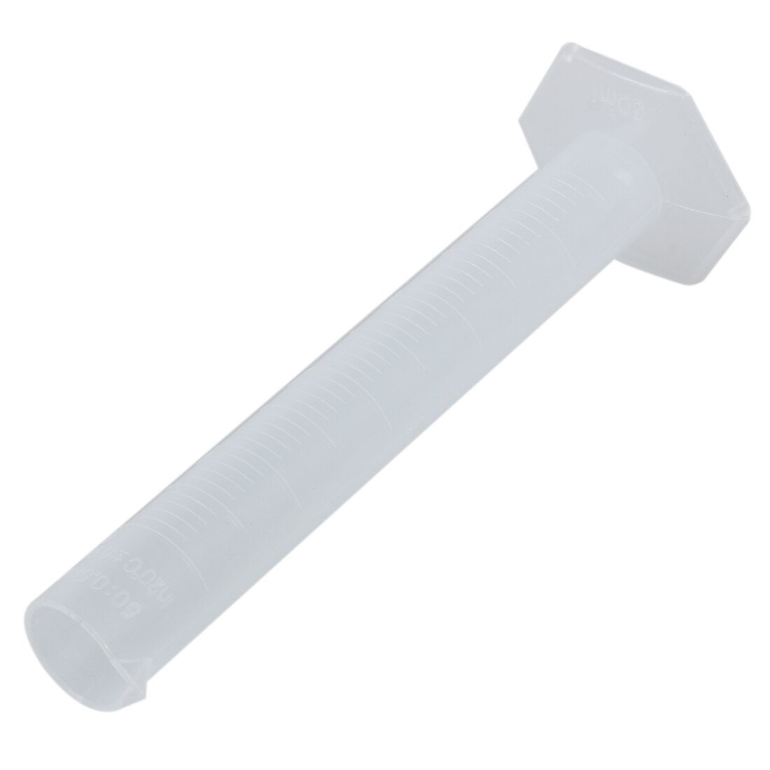 50 ml Transparent plastic graduated tube.