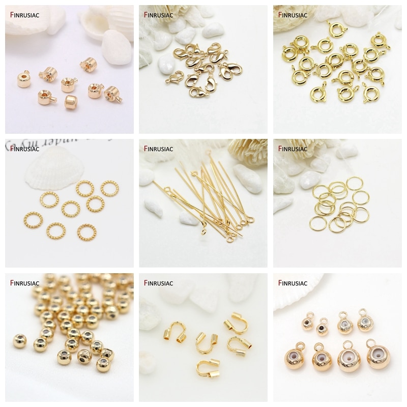 Jewelry Making Connector Ring 14k Gold Plated Round Twist-Style Closed Ring Findings DIY Necklace Earring Components