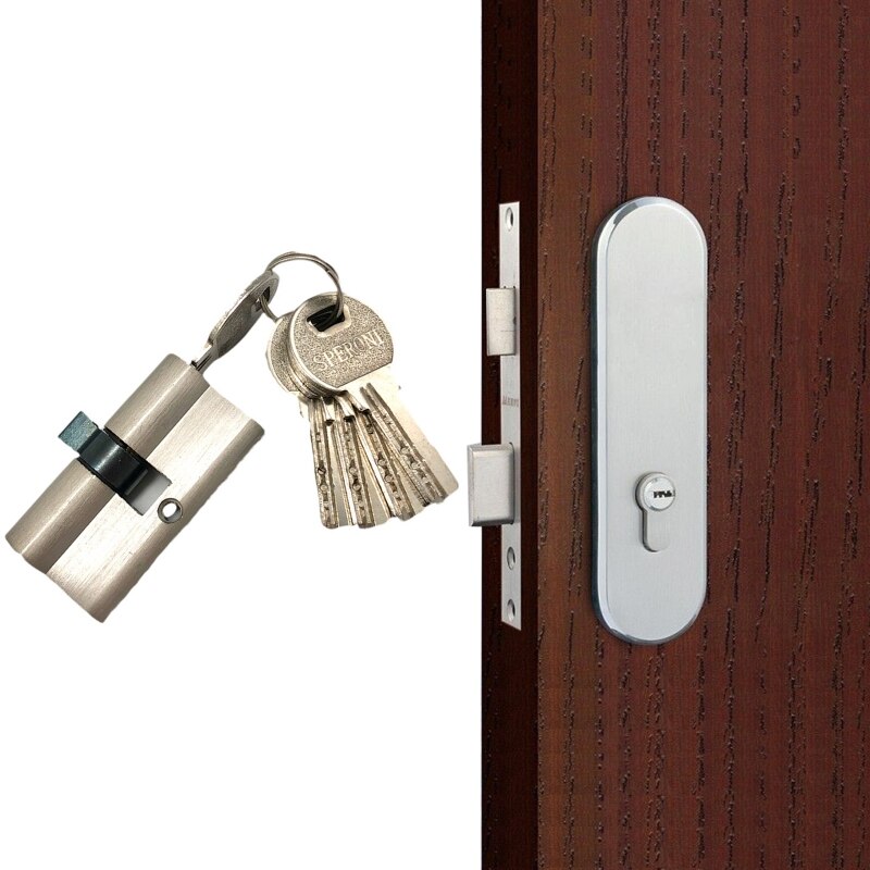 Double Open Lock Door Window Security 60 70 80 90mm Cylinder Key Anti-Theft Entrance Brass Door Lock Lengthened Core