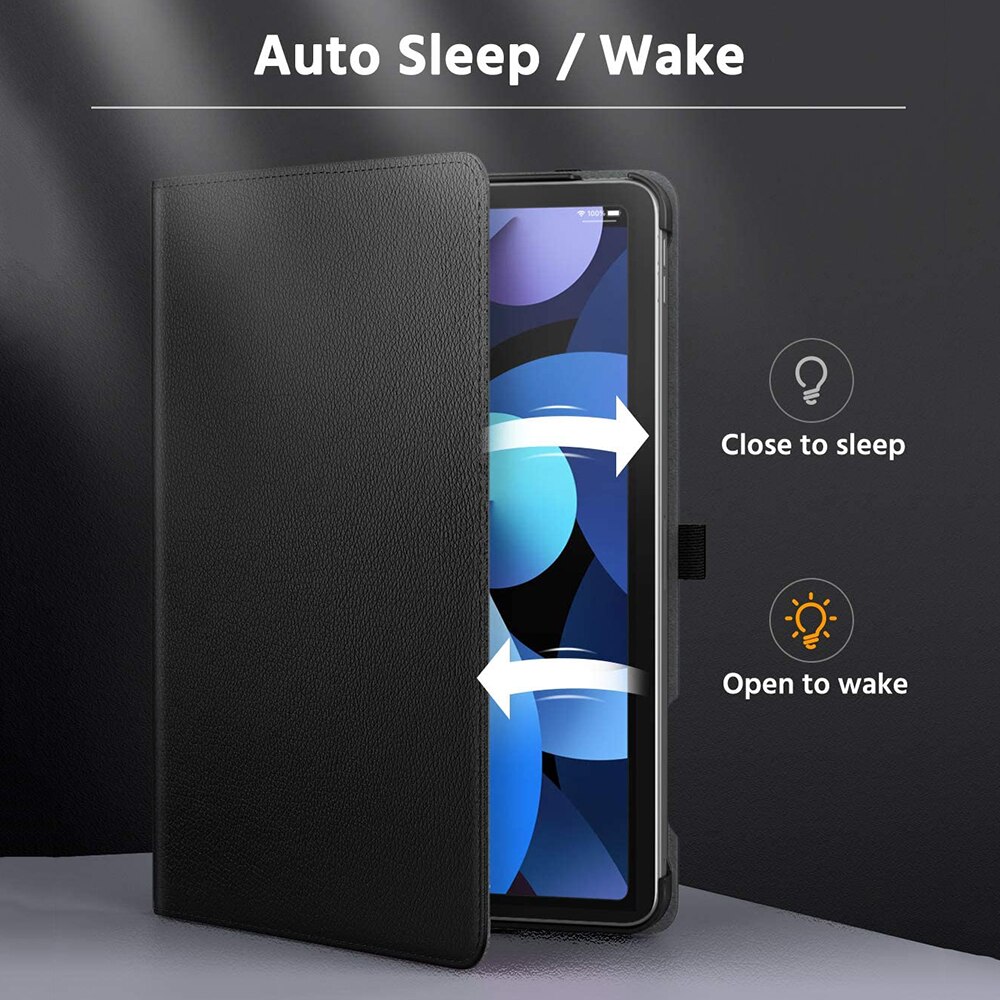 For Apple iPad Air 4th Generation 10.9" Rotating Smart Case Leather Folding Stand Cover with Auto Wake/Sleep Function