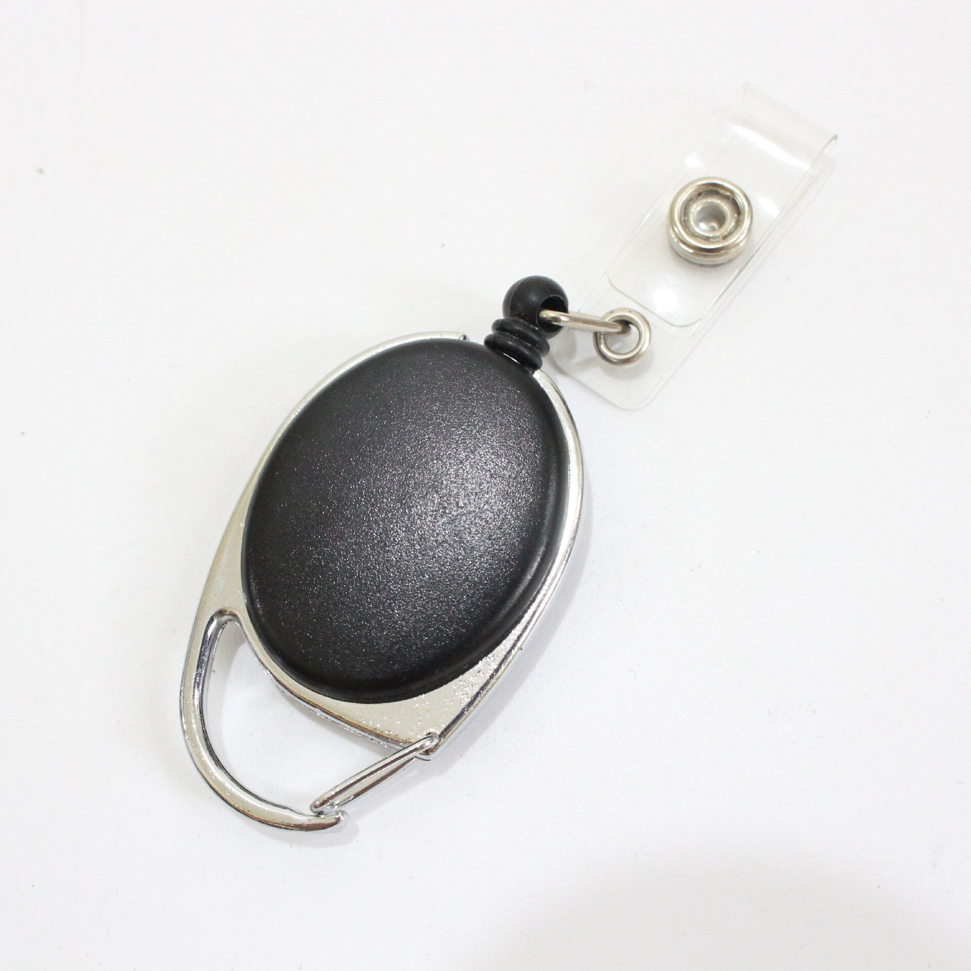 Zinc Alloy Plastic Retractable Badge Reel Name Tag Card Recoil Belt Key Ring Chain Clips: Default Title