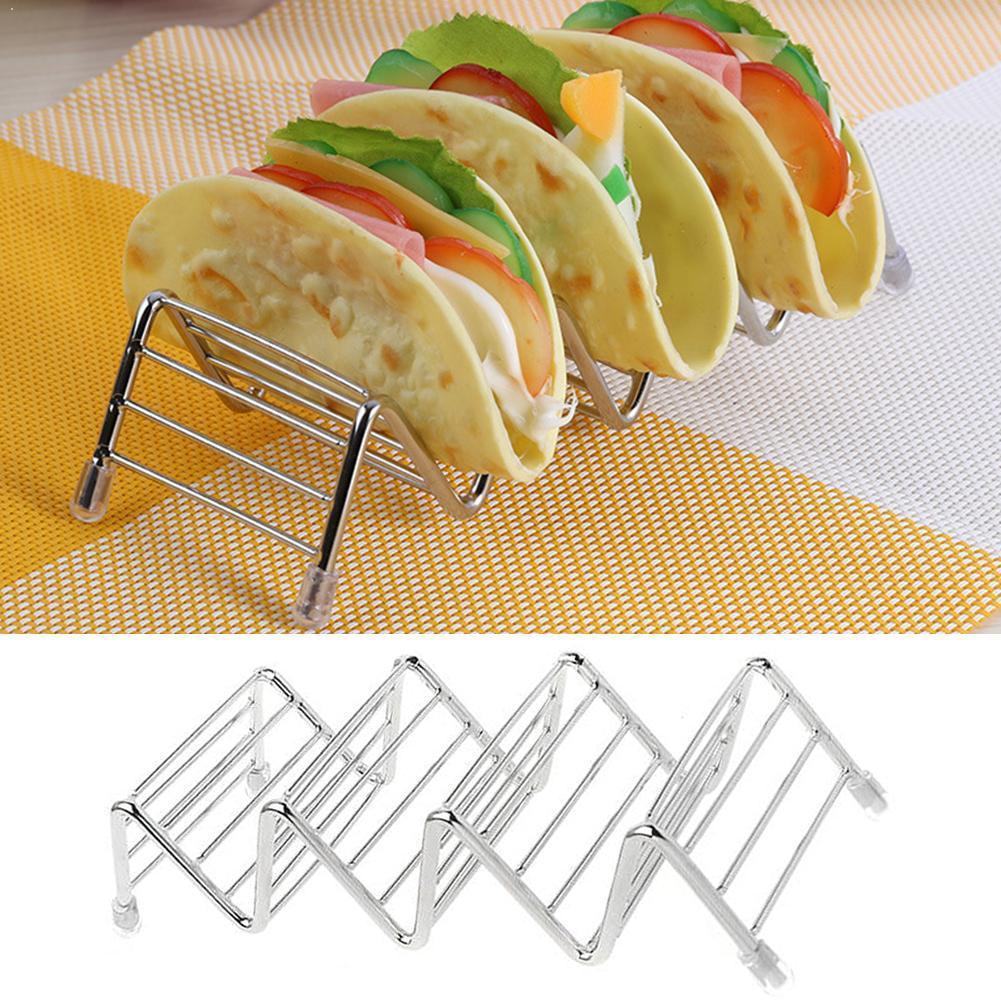 Soportes para tacos de acero inoxidable con forma de onda, soportes para comida mexicana para perros, soporte para perchero, estante de exhibición duro 1-4, Taco I5A0