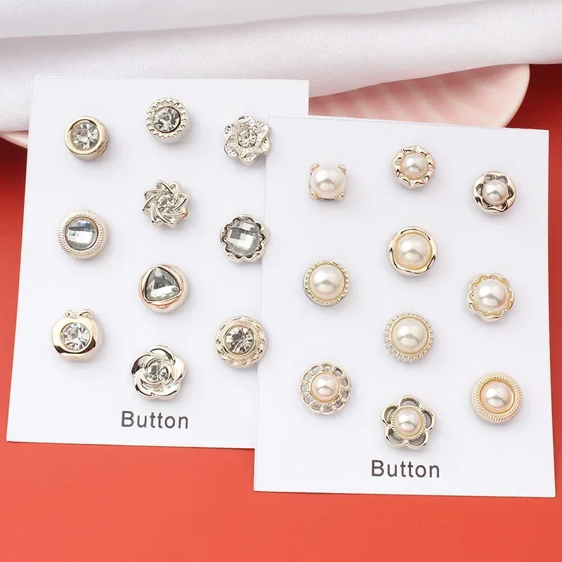 1Set Veilig Hijab Pins Metalen Parel Magneet Broches Knoppen Crystal Magne Sjaal Kraag Pin Mode-sieraden voor Vrouwen