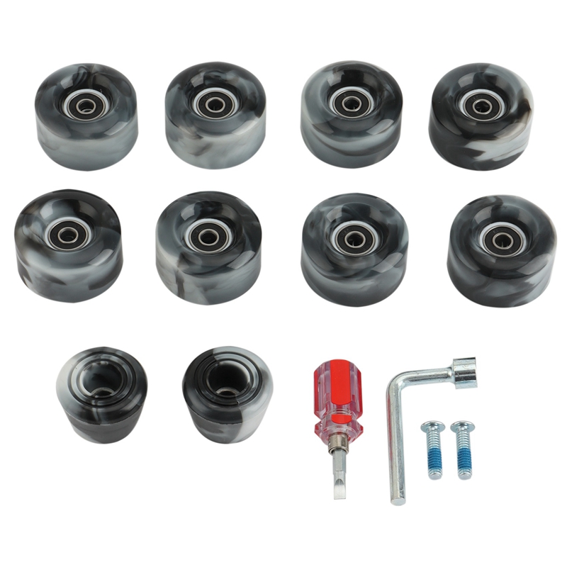 8 Pack 82A Roller Skate Wielen 32X58Mm, Skate Wielen Met Lagers Geïnstalleerd Dubbele Rij Schaatsen Accessoires: Black