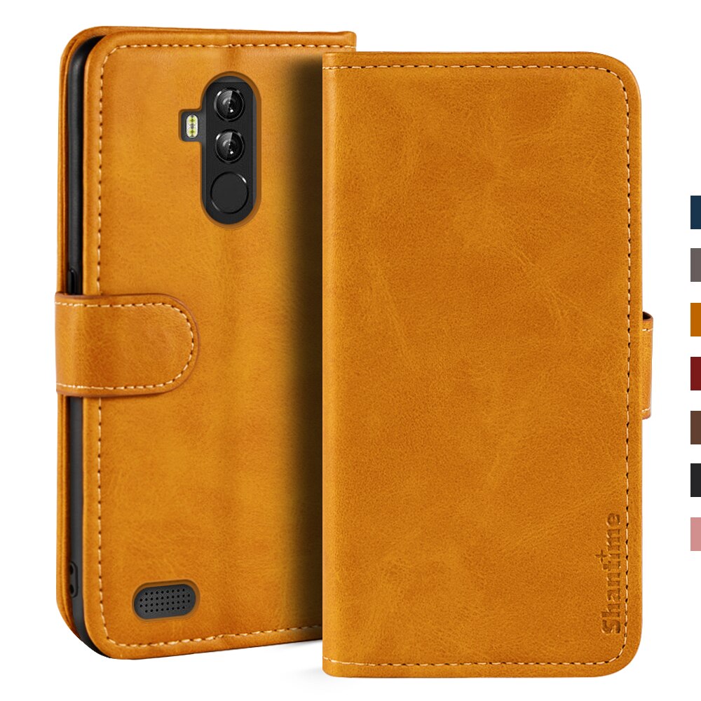 Case Voor Leagoo M9 Pro Case Magnetische Wallet Leather Cover Voor Leagoo M9 Pro Stand Coque Telefoon Gevallen: Light brown