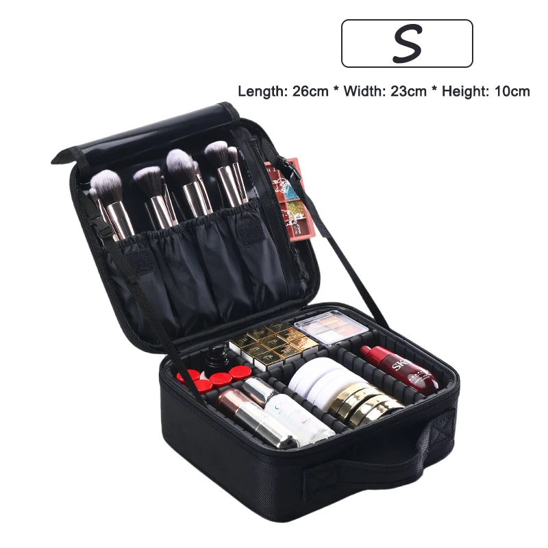 Estuche de maquillaje para mujer, caja de herramientas de belleza para uñas de gran capacidad, organizador de cosméticos, maletas para cajas de almacenamiento de maquillaje: Bronce