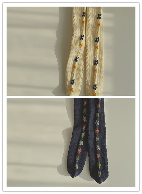 2Pairs Pack Voorjaar Kinderen Sokken Drie-Dimensionale Twist Bloemen Jongens En Meisjes In De Buis Sokken kinderen Stapel Sokken: 2