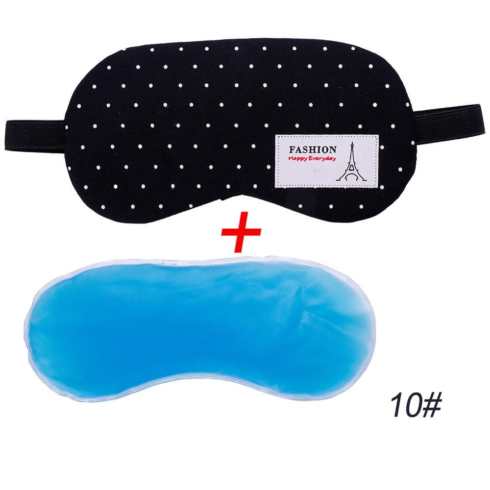 1Pc Sleeping Mask Eyepatch Eye Cover Cotton Mask for Eye Travel Relax Sleeping Aid Eye Patch Shading Eye Mask: 10 With IceGel-Tower
