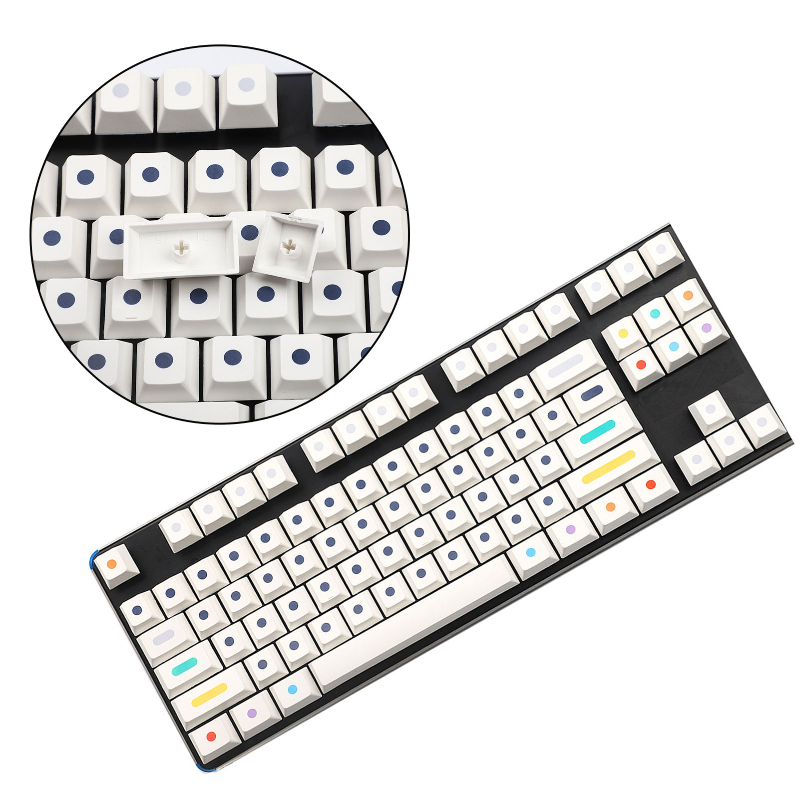 108 Keycaps Wit Dot Mechanische Toetsenbord Keycaps Pbt Dye Sublimatie Ansi Layout Diy Keyboard Keycaps Voor Cherry Mx