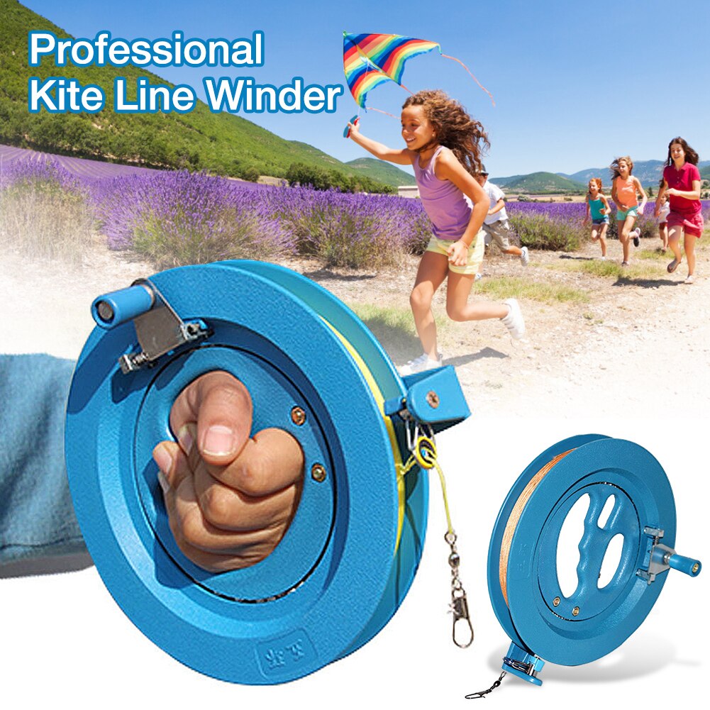 Professionele Kite Lijn Winder Kronkelende Reel Grip Wiel Met 650 Voeten (60LBS) vliegende Line String Vliegende Gereedschap Voor Kids Volwassenen