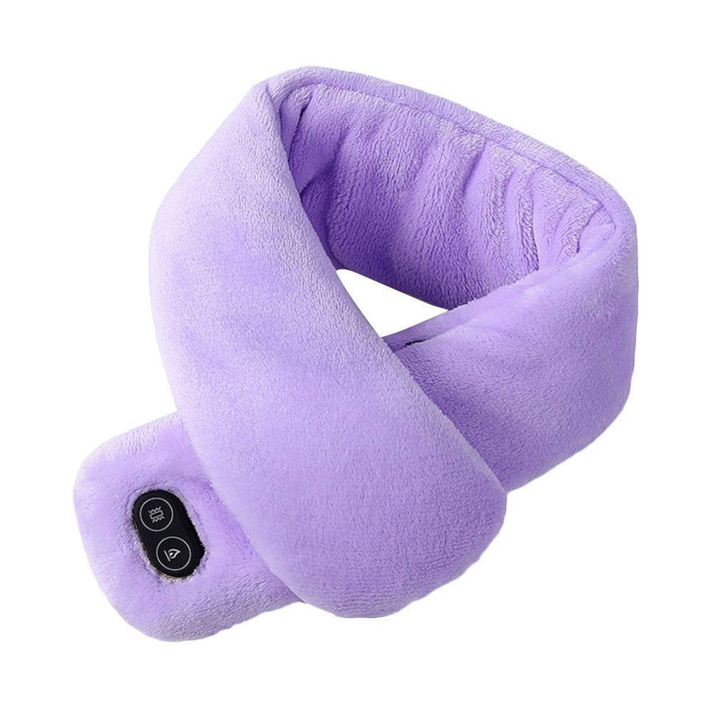 Winter Heated Scarf USB Men Women Heating Scarf Couple Scarf Neckerchief Plush Collar Scarves Warn: purple