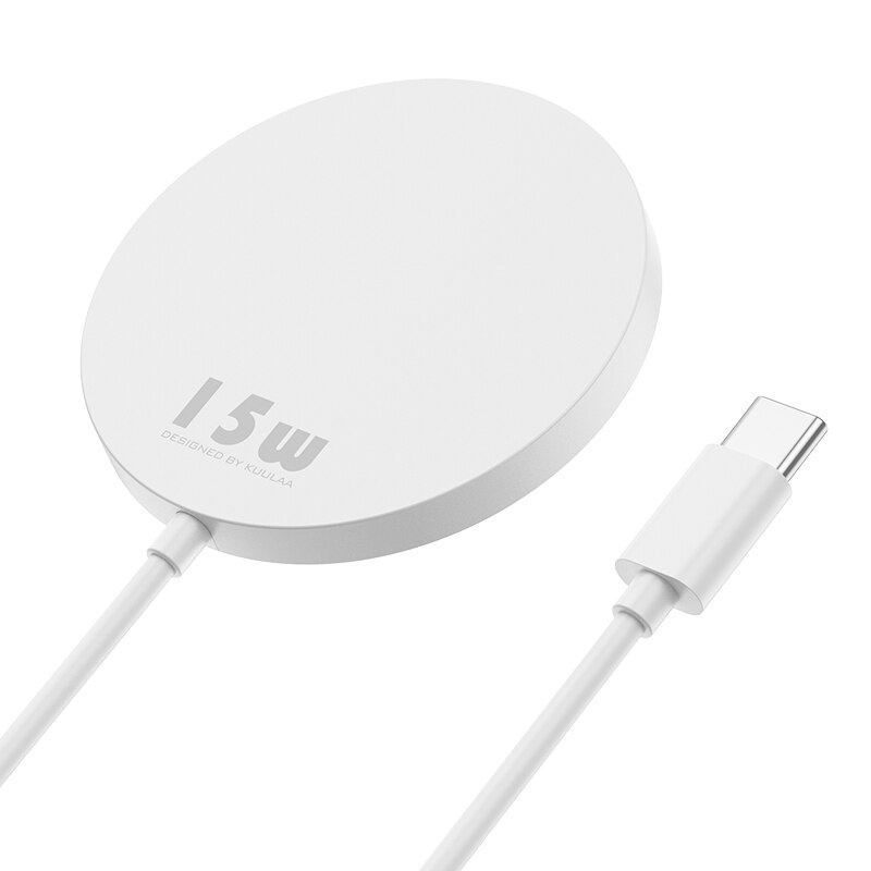 KUULAA 15W Magnetic Wireless Charger For iphone X 11 12 Pro Max Mini For Magsafe Aock Fast Charging Pad For Huawei Xiaomi Phone: Silver