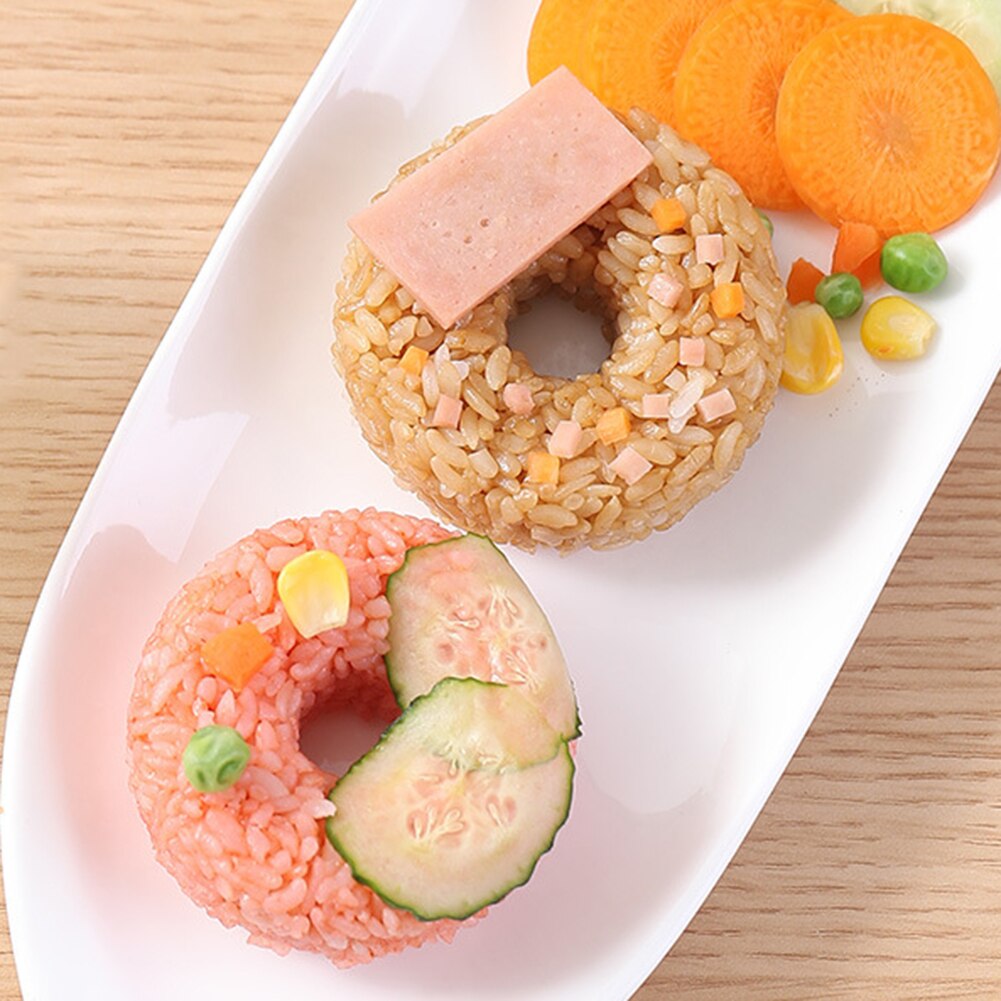 Safe Donut Shaped Onigiri Form Sanitary Home Child Sushi Round Rice Ball Easy Press DIY Mold Bento Maker Kitchen Tool