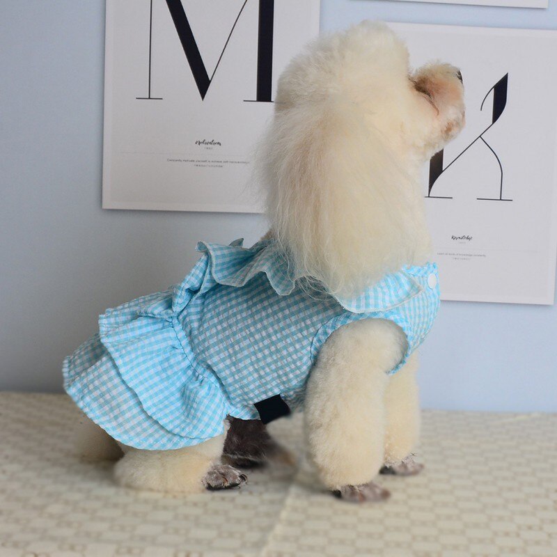 Vestido de cachorro vestido de verão para animais de estimação daisy imprimir roupas filhote de cachorro vestido de princesa saia para cães pequenos chihuahua