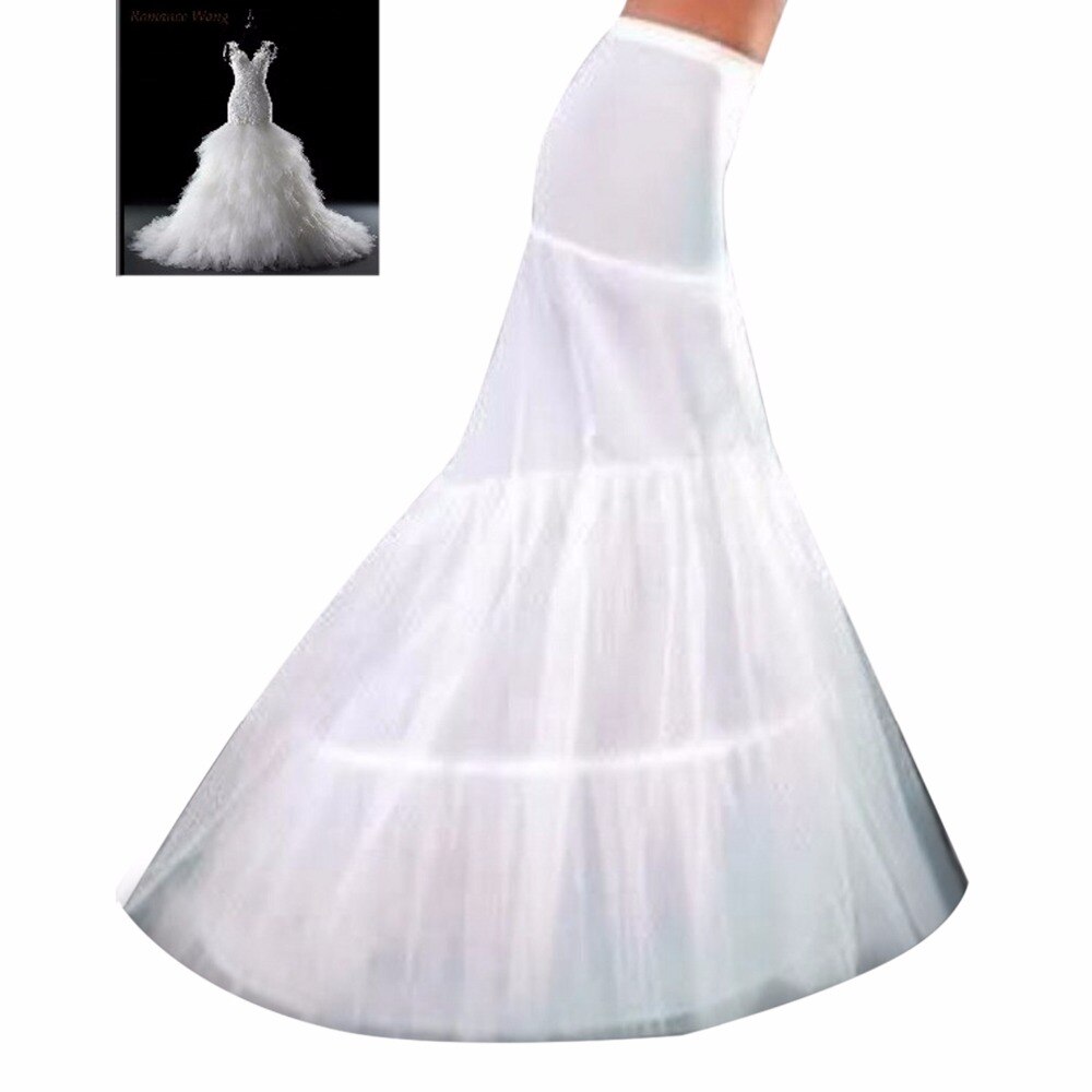 Antifast bryllupstilbehør havfrue underkjoler lengde 95 cm underskjørt crinoline brudetyll størrelse 12 usa på lager