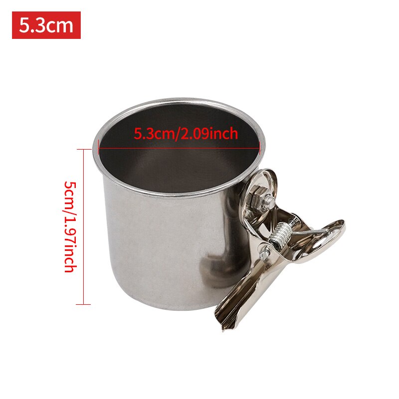 Stainless Steel Bird Feeder Parrot Cup Container With Holder Food Bowl For Macaw African Greys Budgies Parakeet Cockatiel: Single S