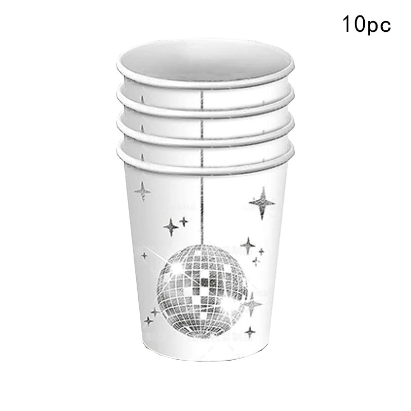 10Guests Disco Silver Ball Disposable Tableware Silver Plates Disco Black Napkin Adult Disco Theme Happy Birthday Party Decor: light green