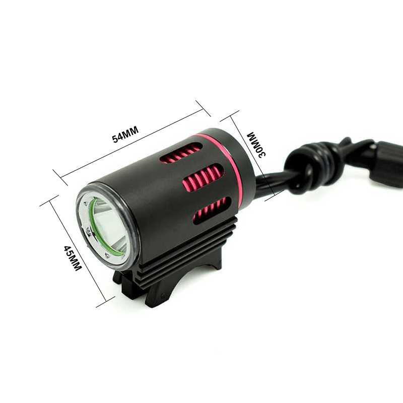 Waterproof 2000lm Bicycle Front Light XM-L2 LED Cycling Headlight 4 Modes Bike Headlamp 8.4V 18650 Battery Pack and Charger