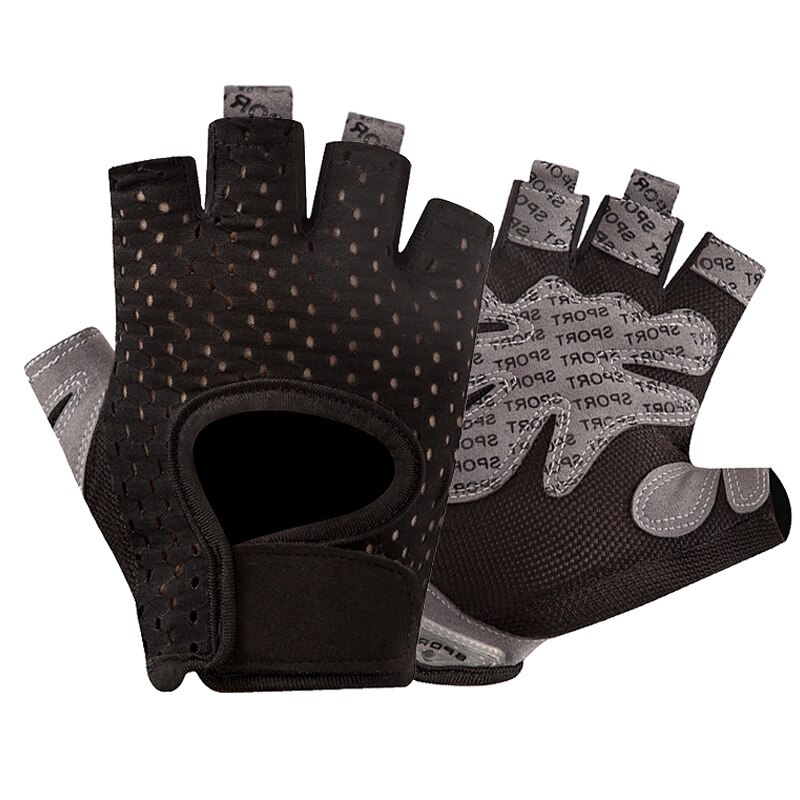 Guantes de gimnasio para mujer y hombre, mancuernas transpirables y antideslizantes, de medio dedo, para Fitness y levantamiento de pesas, para barra Horizontal