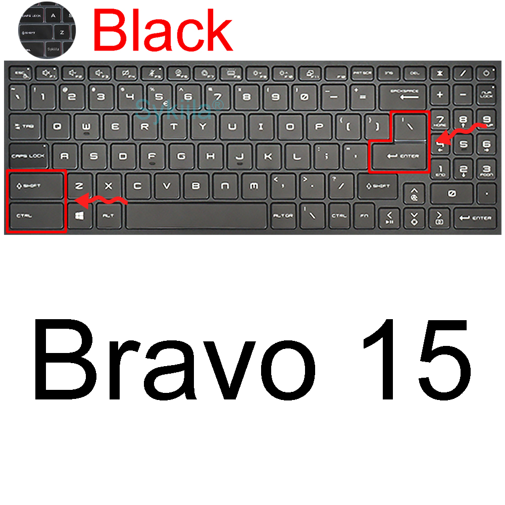 coperchio per tastiera per MSI Bravo 15 Bravo 17 A4DDR Custodia protettiva in silicone TPU 15.6 17.3 Accessori per computer portatile da gioco Nero trasparente: Arancione