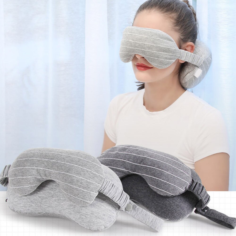 Valentijnsdag Multifunctionele U-Vorm Nekkussen & Oogmasker Business Travel Draagbare Comfortabele Memory foam Kussen