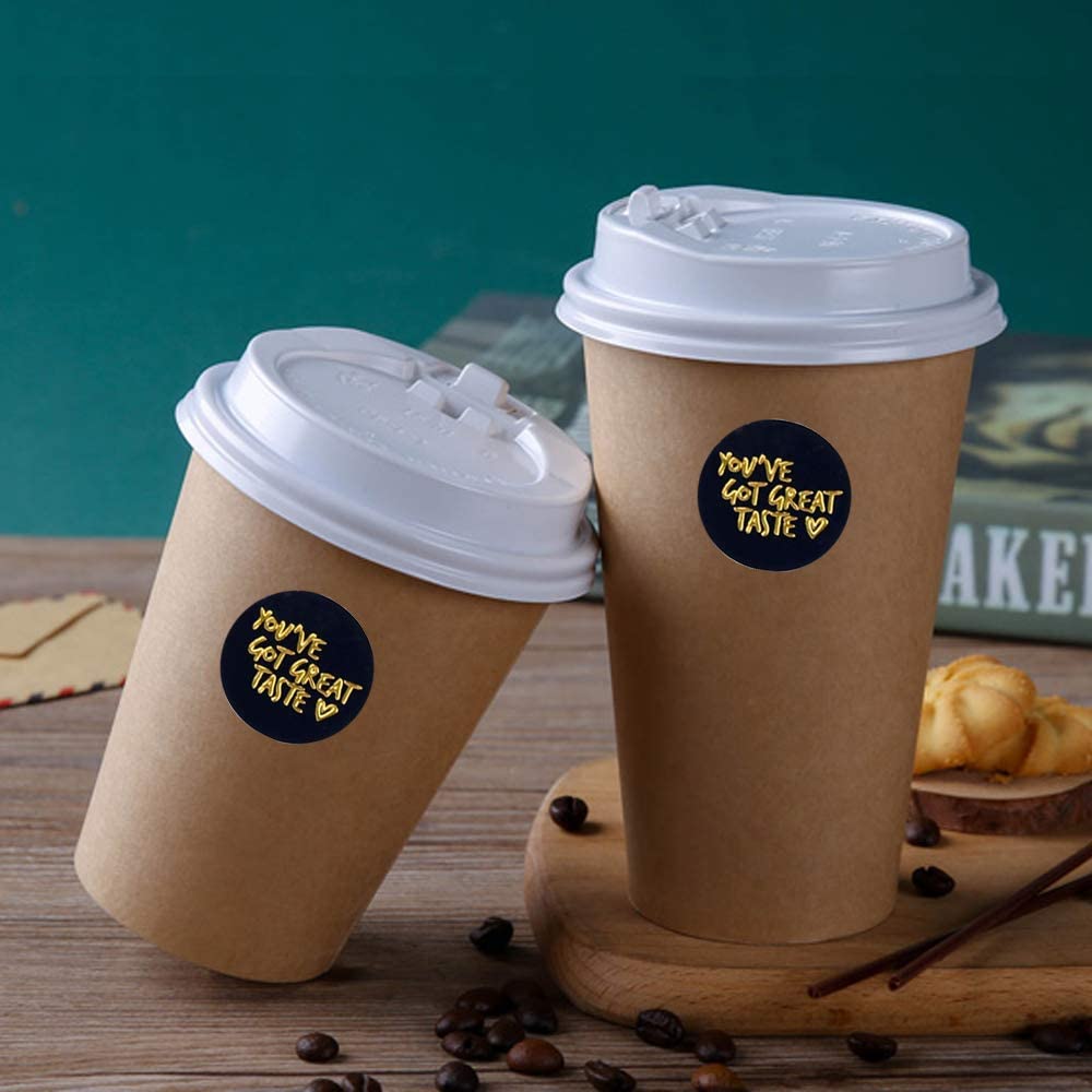 Je Hebt Grote Smaak Stickers Zwarte Achtergrond Goudfolie Visitekaartje Dank U Stickers 500 Stuks Etiketten Stickers