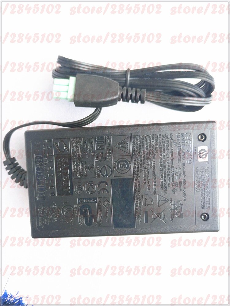 Ac adapter oplader 0957-2119 forhp deskjet  f380 f388 32v 563ma 15v 533ma printer strømforsyning