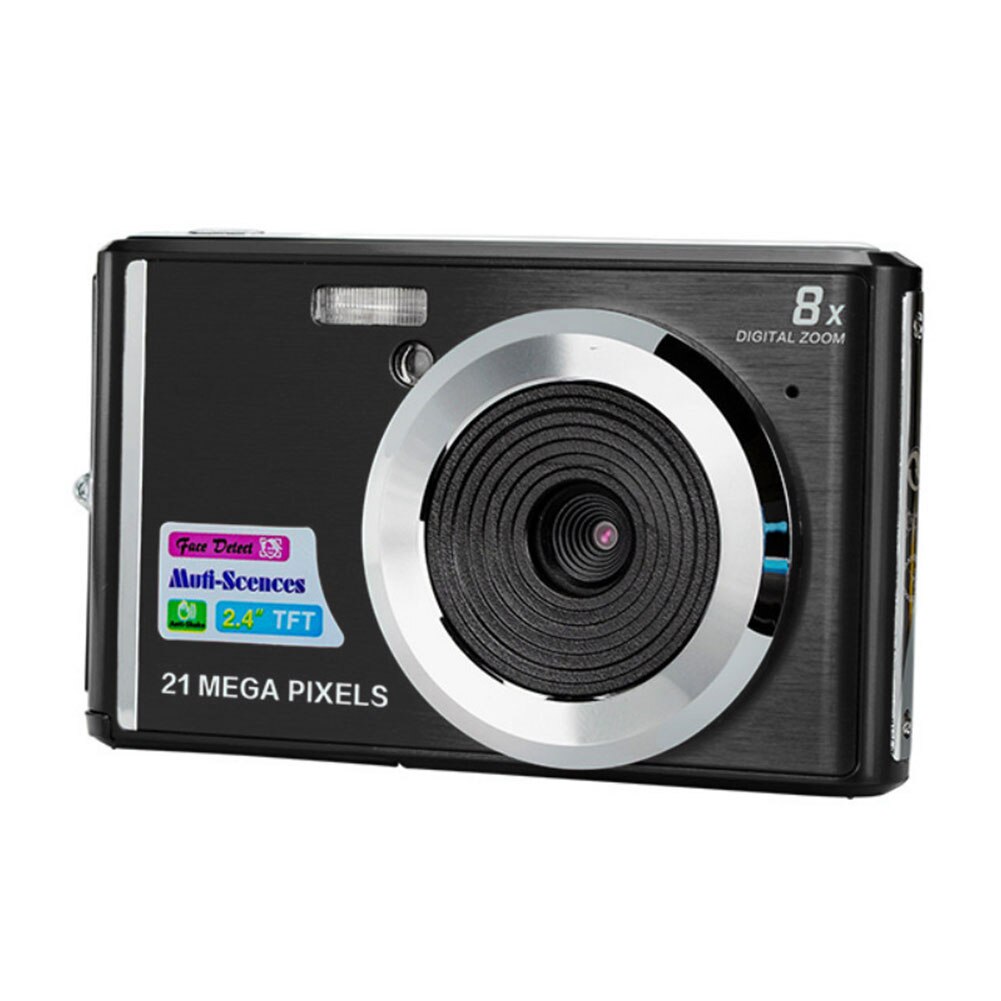 C4 anti-shake draagbare heldere ultradunne lcd-scherm mini coms sensor gezichtsdetectie digitale camera verjaardag zoom hd reizen: Zwart