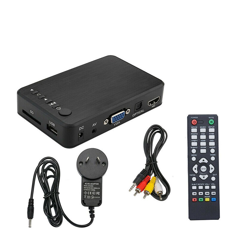 Larryjoe Mini 1080P Full HD HDMI Multimedia Speler Kits Professionele USB Externe HDD Media Player Met 3 Uitgangen HDMI /VGA/AV