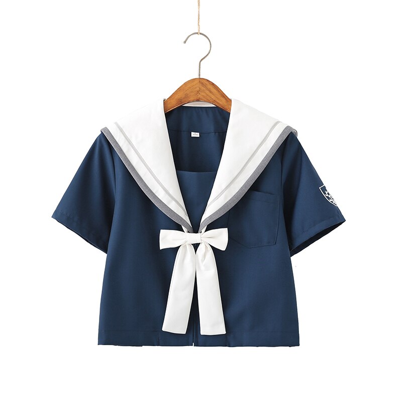 [Haze and Star]-traje de marinero azul marino para mujer, Tops, faldas, , uniforme de escuela secundaria JK, ropa para estudiantes de clase