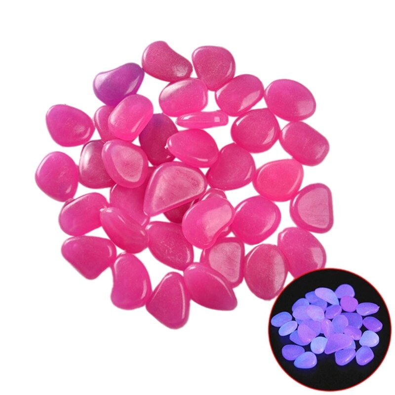 QX2E Luminous PebbIes 100 Pieces Luminous PebbIes Luminous Stone Aquarium Colourful Luminous PebbIe Walkway Decorations Stone: Dark purple