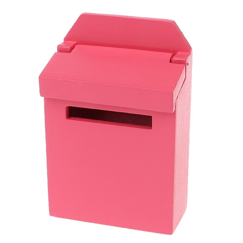 Diy 1:12 Kleurrijke Houten Mailbox Miniatuur Pop Meubels Mini Hout Brievenbus Mailbox Poppenhuis Miniaturen Accessoire Poppenhuis: Rood