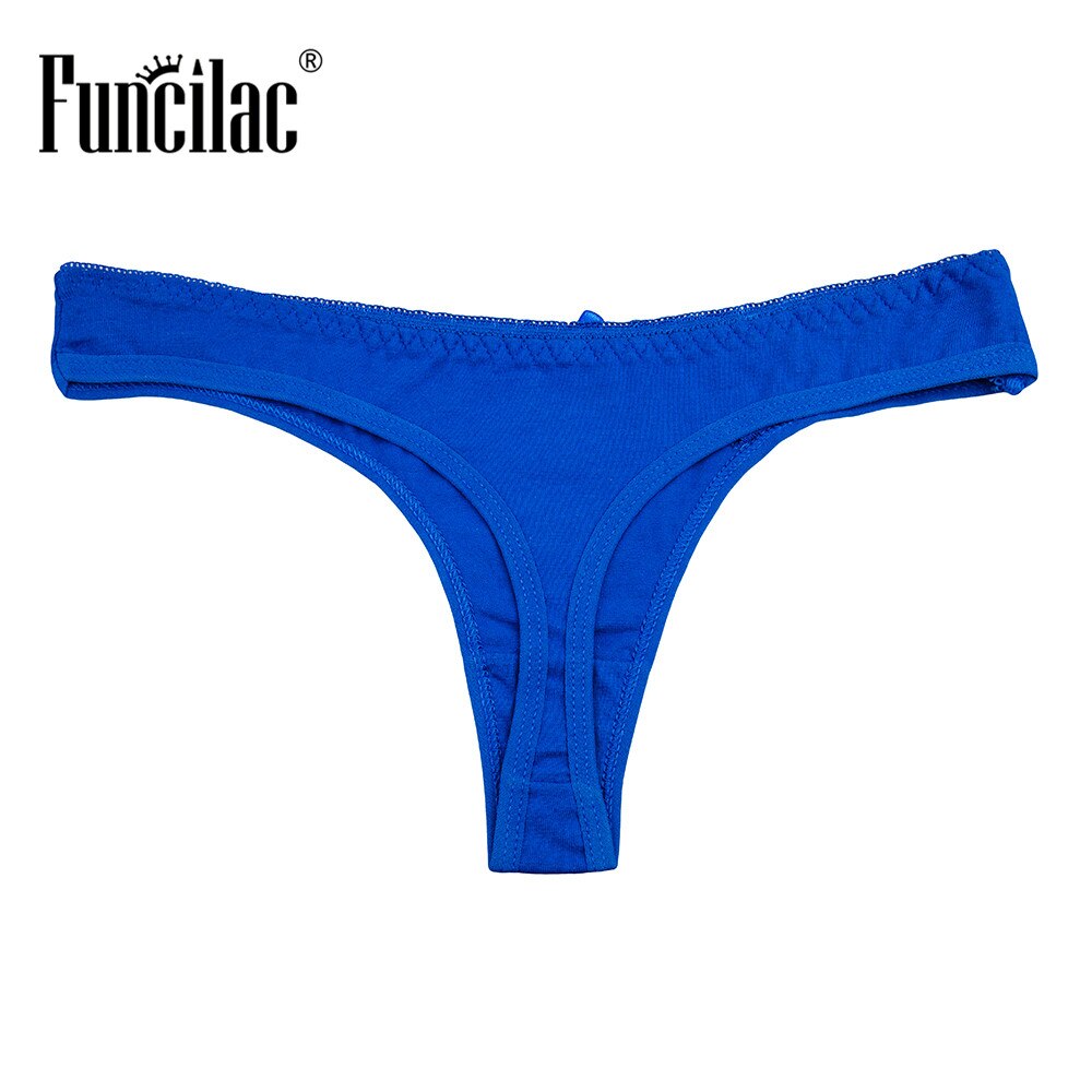 FUNCILAC Sexy Women Thongs and G Strings Cotton Panties Micro Tangas Culotte Femme Coton Woman Panties Underwear 5 pcs/Lot