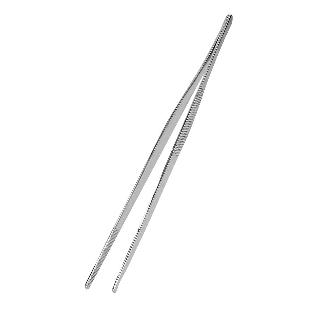 Home Garden Kitchen BBQ Tool DIY Toothed Tweezer Long Barbecue Food Tong Straight Tweezer Stainless Steel