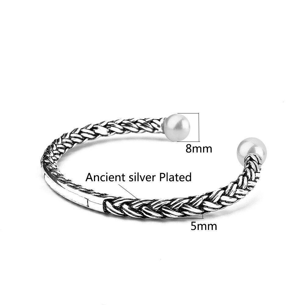 Buddha Bracelet Freshwater Pearl Wristband Bangle Antique Vintage Jewelry Bangles Valentine Christmas Women Cuff Bracelets